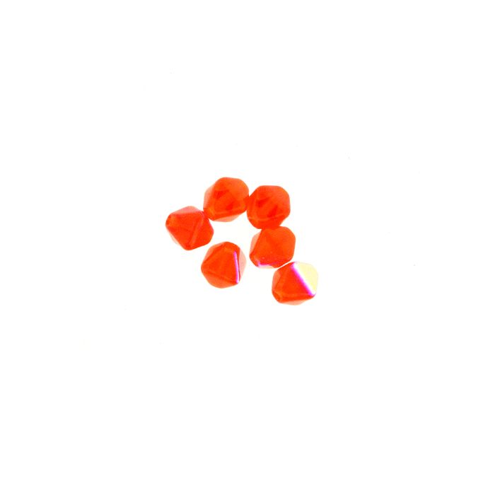 Glasperle Pyramide orange AB 6 mm Lochgröße 0,8 mm