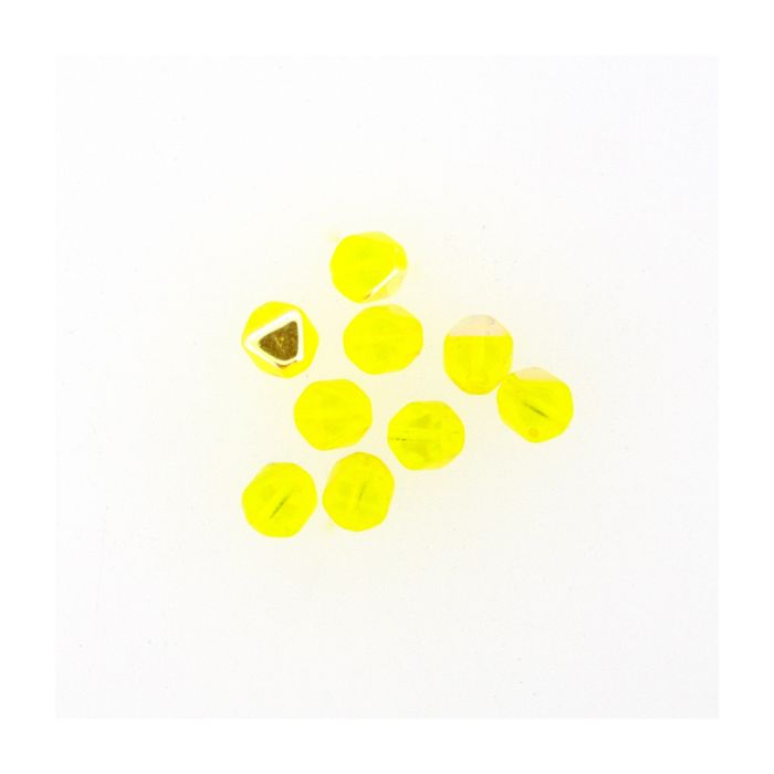 Glasperle Pyramide gelb AB 6 mm Lochgröße 0,8 mm