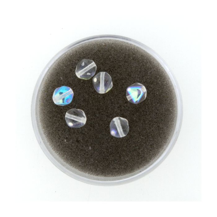 Glasperle Pyramide kristall AB 6 mm Lochgröße 0,8 mm
