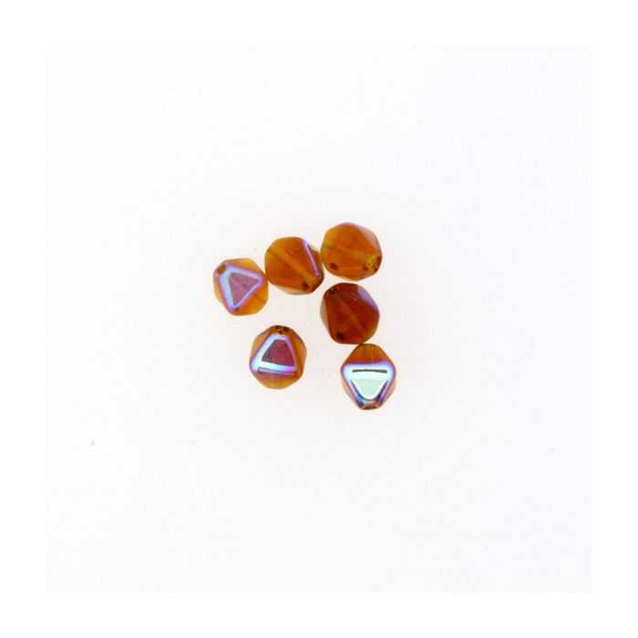 Glasperle Pyramide rauchtopas AB 6 mm Lochgröße 0,8 mm