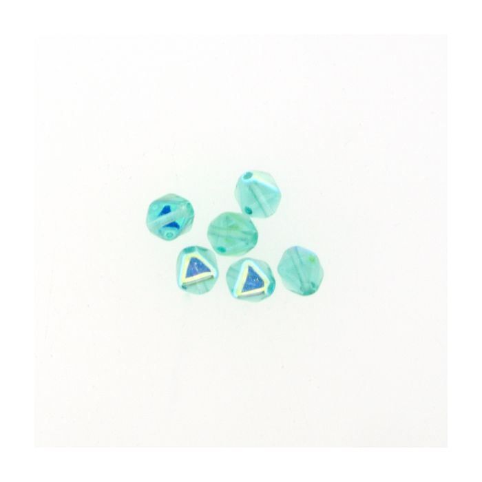 Glasperle Pyramide mintgrün AB 6 mm Lochgröße 0,8 mm 40 St 4833-06494 4016490263579  