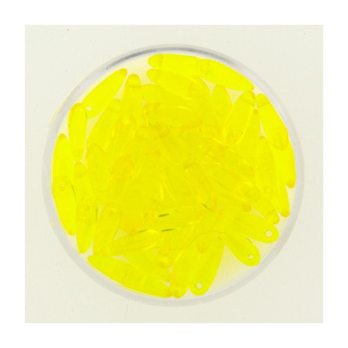 Glastropfen gelb 11x3 mm Lochgröße 0,8 mm