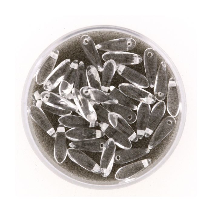 Glastropfen kristall 11x3 mm Lochgröße 0,8 mm