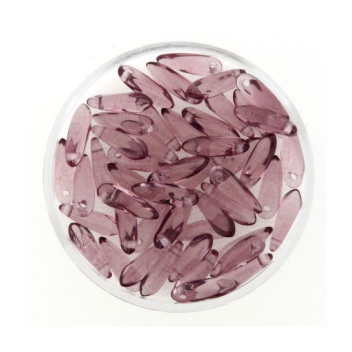 Glastropfen amethyst 11x3 mm Lochgröße 0,8 mm