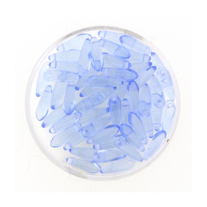 Glastropfen hellblau 11x3 mm Lochgröße 0,8 mm