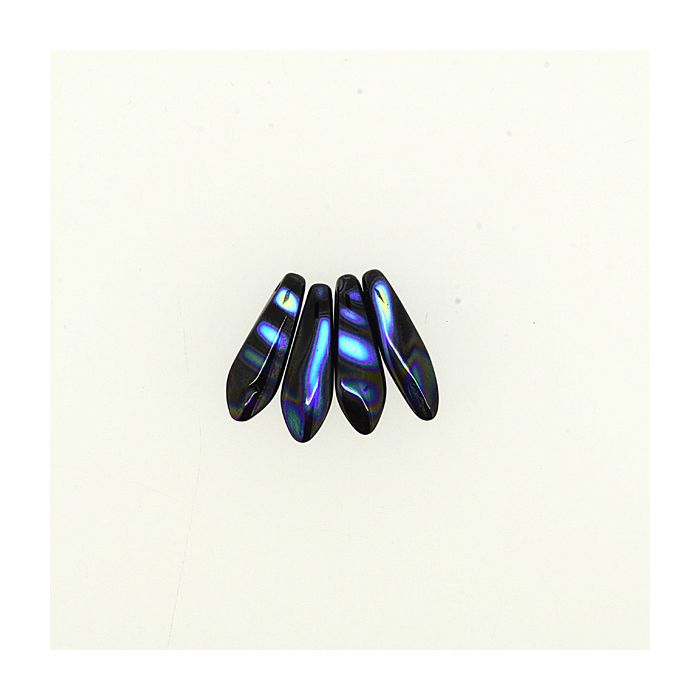 Dagger Beads schwarz AB 16x5 mm Lochgröße 0,8 mm 10 St 4834-16274 4016490597513  