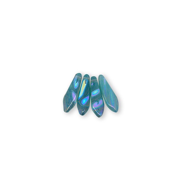 Dagger Beads türkis AB 16x5 mm Lochgröße 0,8 mm