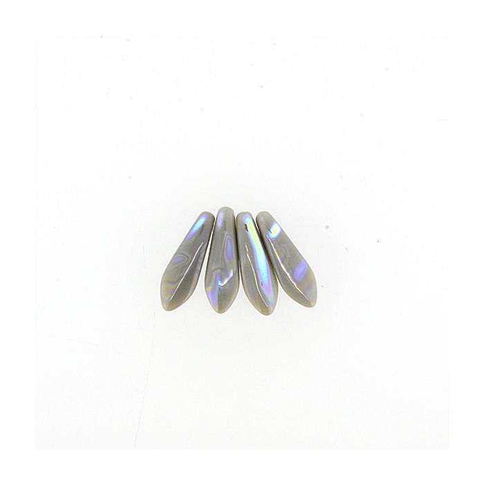 Dagger Beads grau AB 16x5 mm Lochgröße 0,8 mm 10 St 4834-16464 4016490597674  