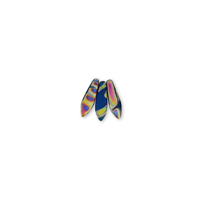 Dagger Beads blau matt bunt 16x5 mm Lochgröße 0,8 mm