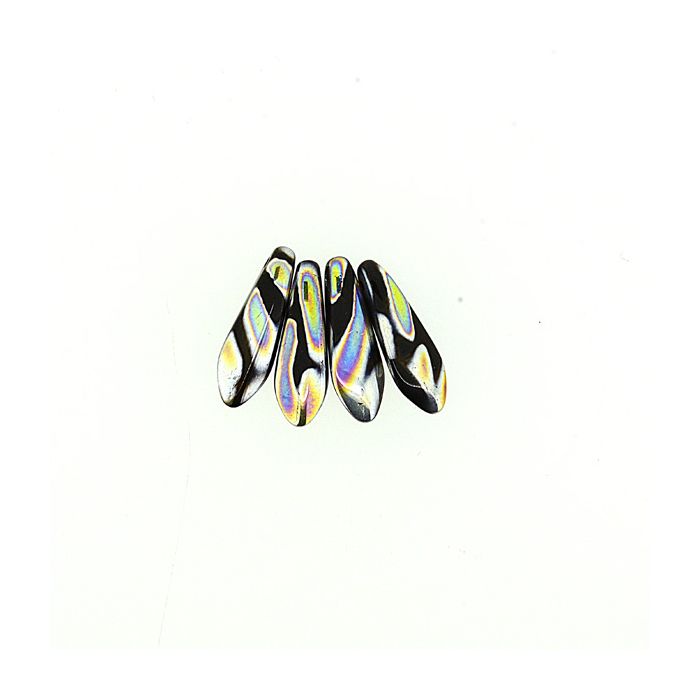 Dagger Beads schwarz bunt 16x5 mm Lochgröße 0,8 mm