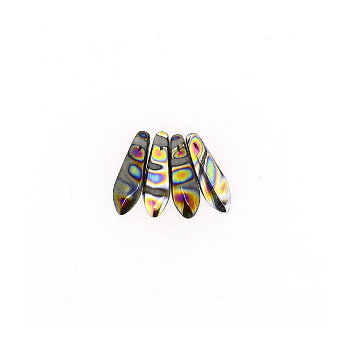 Dagger Beads grau bunt 16x5 mm Lochgröße 0,8 mm