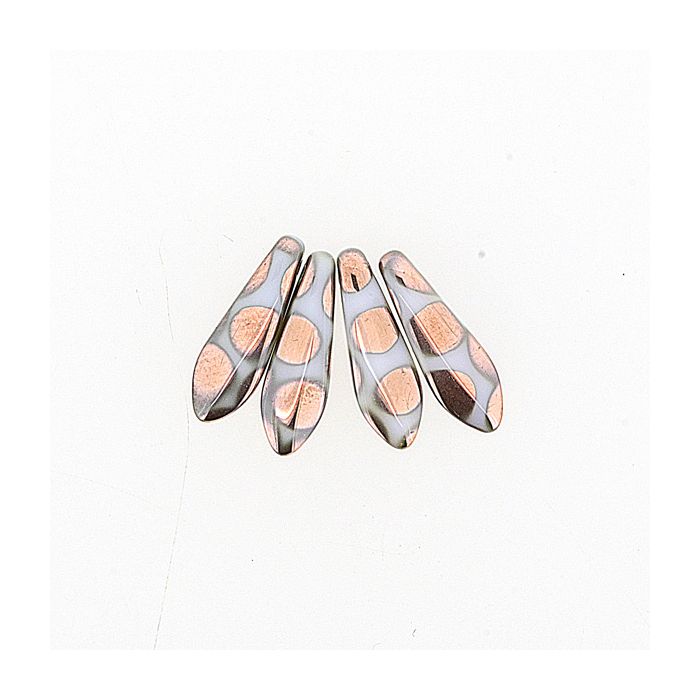 Dagger Beads weiß kupfer 16x5 mm Lochgröße 0,8 mm
