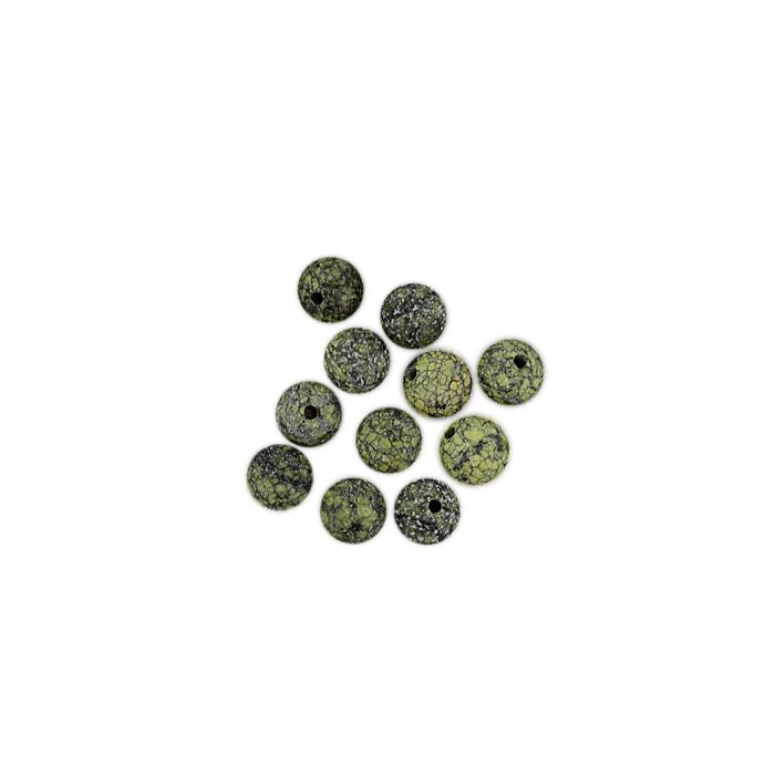 Halb-Edelstein rund Green Lace 8 mm Lochgröße 1,2 mm