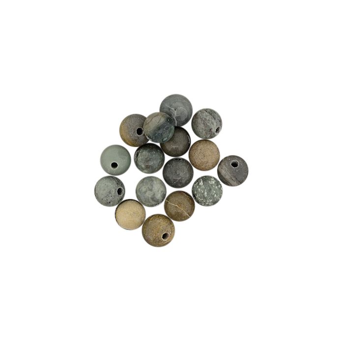 Halb-Edelstein rund Picassojaspis 10 mm Lochgröße 1,2 mm