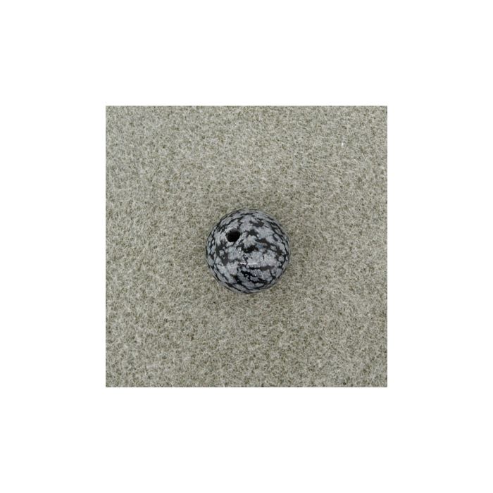 Halb-Edelstein rund Snowflake Obsidian 10 mm Lochgröße 1,2 mm rund