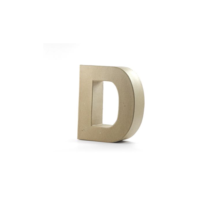 Pracht Creatives Hobby Papp-Buchstabe D | 10x3 cm | Pappbuchstaben zum Bemalen Basteln Dekorieren Pappmaché