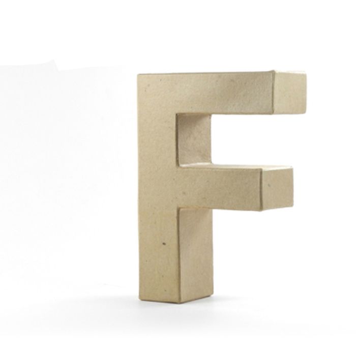 Pracht Creatives Hobby Papp-Buchstabe F | 10x3 cm | Pappbuchstaben zum Bemalen Basteln Dekorieren Pappmaché