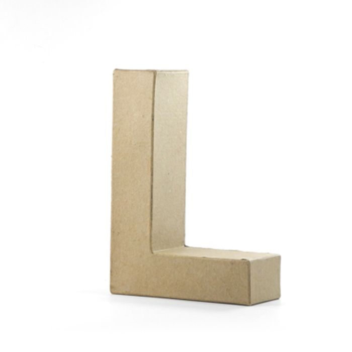 Pracht Creatives Hobby Papp-Buchstabe L | 10x3 cm | Pappbuchstaben zum Bemalen Basteln Dekorieren Pappmaché