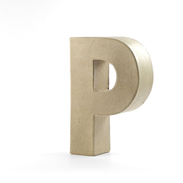 Pracht Creatives Hobby Papp-Buchstabe P | 10x3 cm | Pappbuchstaben zum Bemalen Basteln Dekorieren Pappmaché