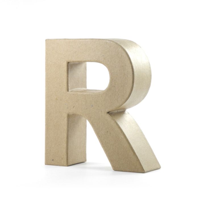 Pracht Creatives Hobby Papp-Buchstabe R | 10x3 cm | Pappbuchstaben zum Bemalen Basteln Dekorieren Pappmaché