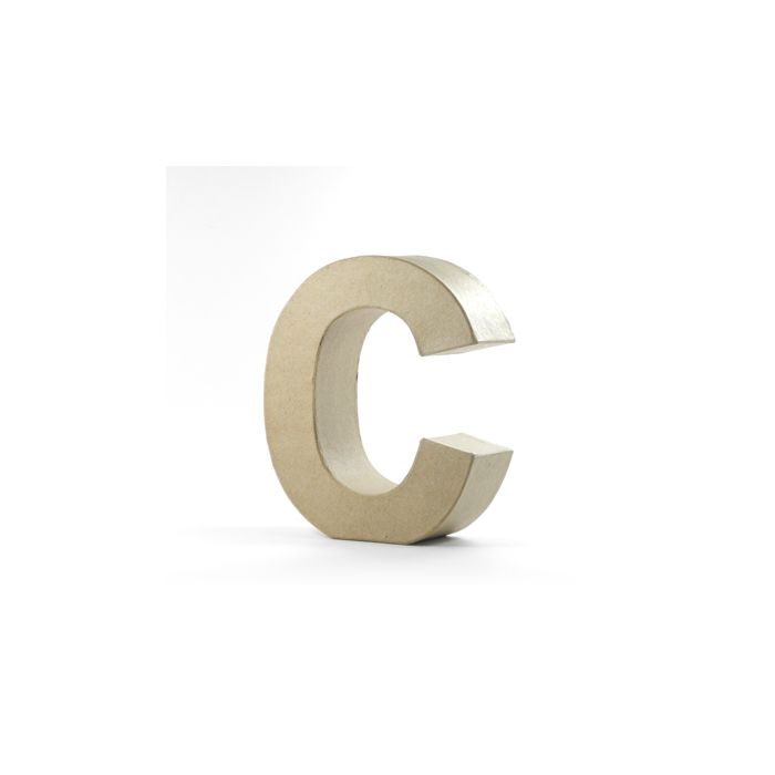Pracht Creatives Hobby Papp-Buchstabe C | 17,5x5,5 cm | Pappbuchstaben zum Bemalen Basteln Dekorieren Pappmaché
