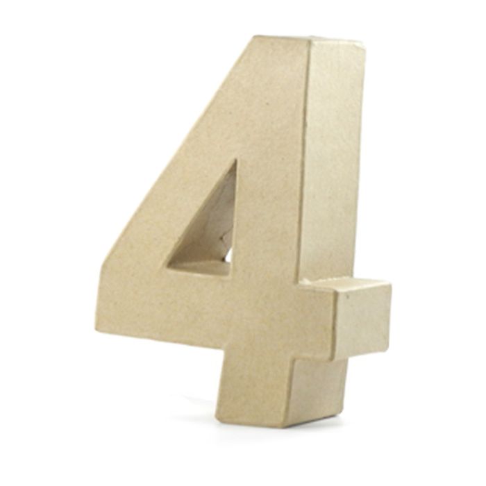 Papp-Zahl 4, 10x3 cm