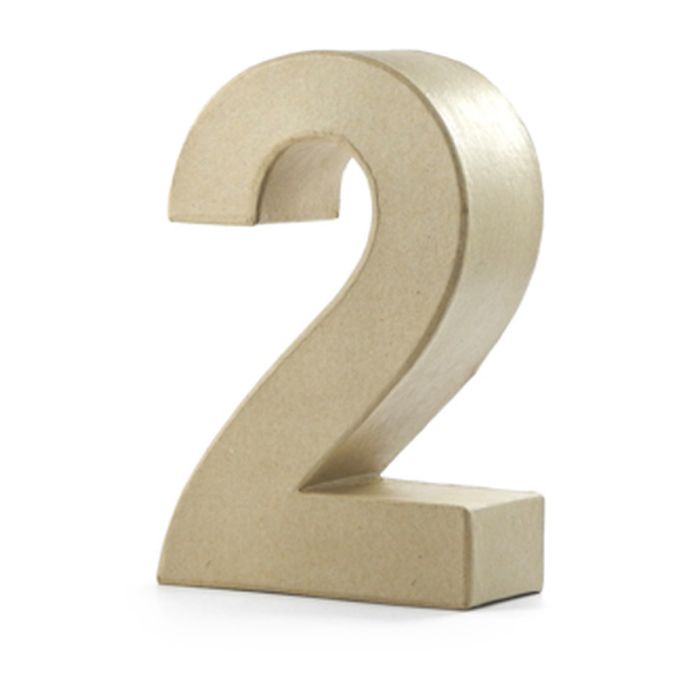 Papp-Zahl 2, 17,5x5,5 cm