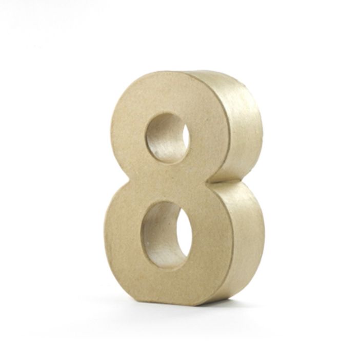 Papp-Zahl 8, 17,5x5,5 cm