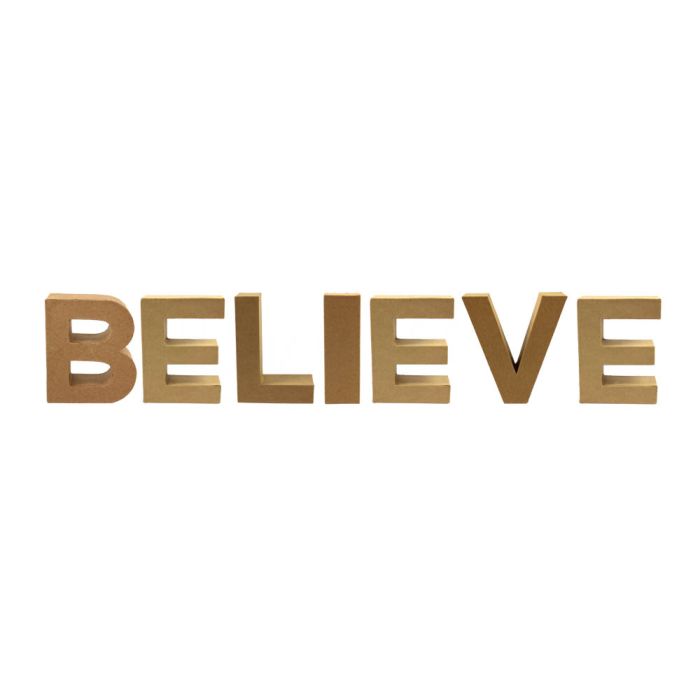 Papp Art Buchstaben BELIEVE 17,5x5,5 cm