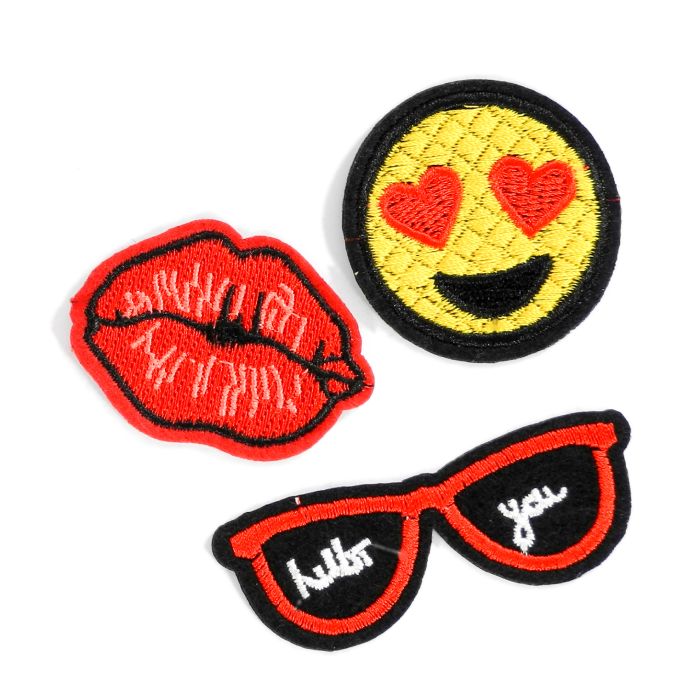 Sticker Mund, Smilie, Brille