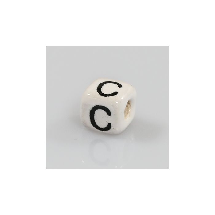 Keramikbuchstabe Würfel C 6x6 mm Lochgröße 2,5 mm 25St 4978-C 4016490354482  