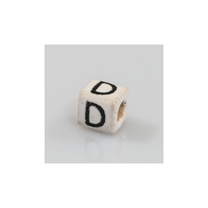 Keramikbuchstabe Würfel D 6x6 mm Lochgröße 2,5 mm 25St 4978-D 4016490354499  