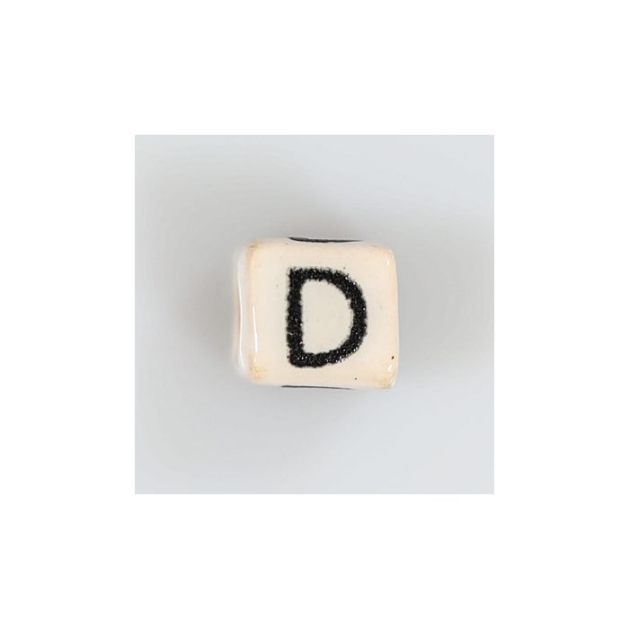 Keramikbuchstabe Würfel D 6x6 mm Lochgröße 2,5 mm 25St 4978-D 4016490354499  