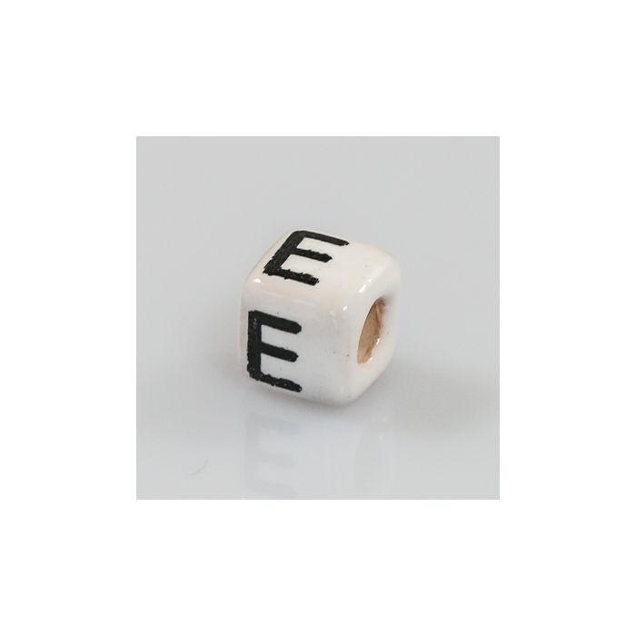 Keramikbuchstabe Würfel E 6x6 mm Lochgröße 2,5 mm 25St 4978-E 4016490355106  
