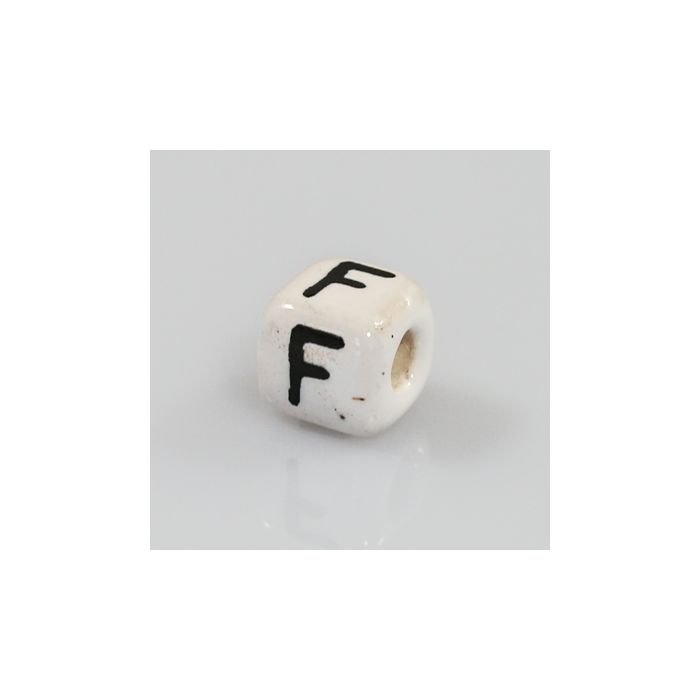 Keramikbuchstabe Würfel F 6x6 mm Lochgröße 2,5 mm, Bild 1 von 2