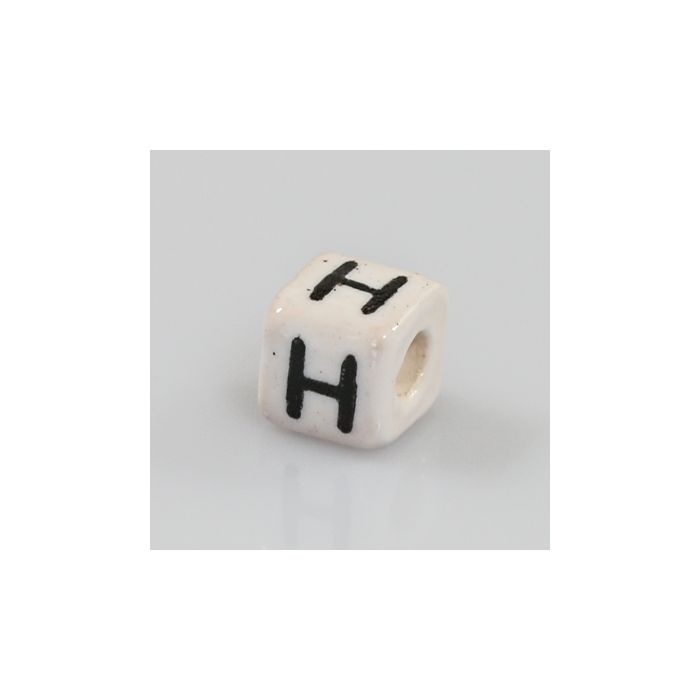 Keramikbuchstabe Würfel H 6x6 mm Lochgröße 2,5 mm 25St 4978-H 4016490355137  