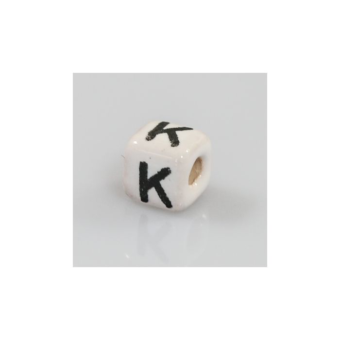 Keramikbuchstabe Würfel K 6x6 mm Lochgröße 2,5 mm 25St 4978-K 4016490355168  