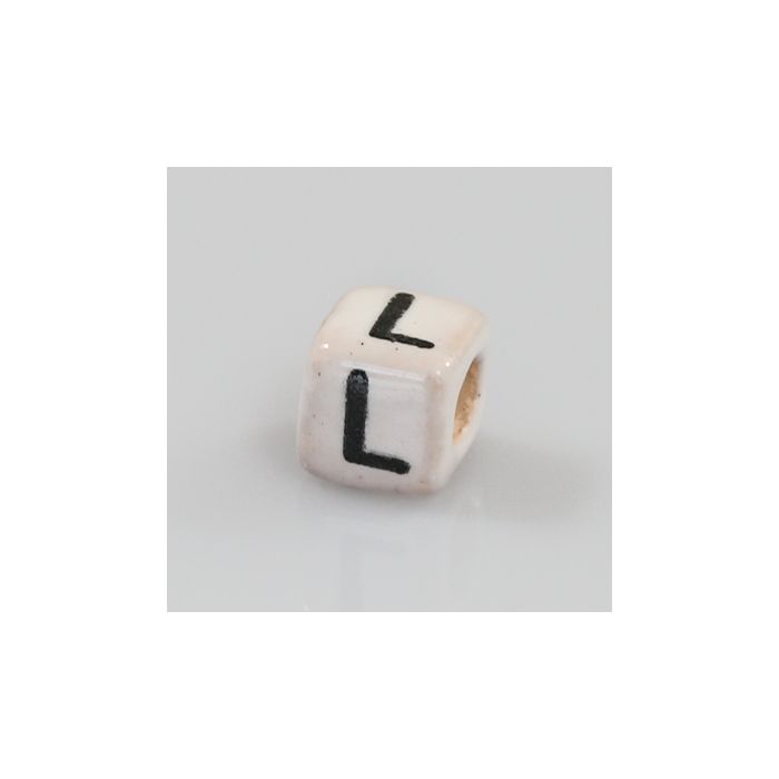 Keramikbuchstabe Würfel L 6x6 mm Lochgröße 2,5 mm 25St 4978-L 4016490355175  