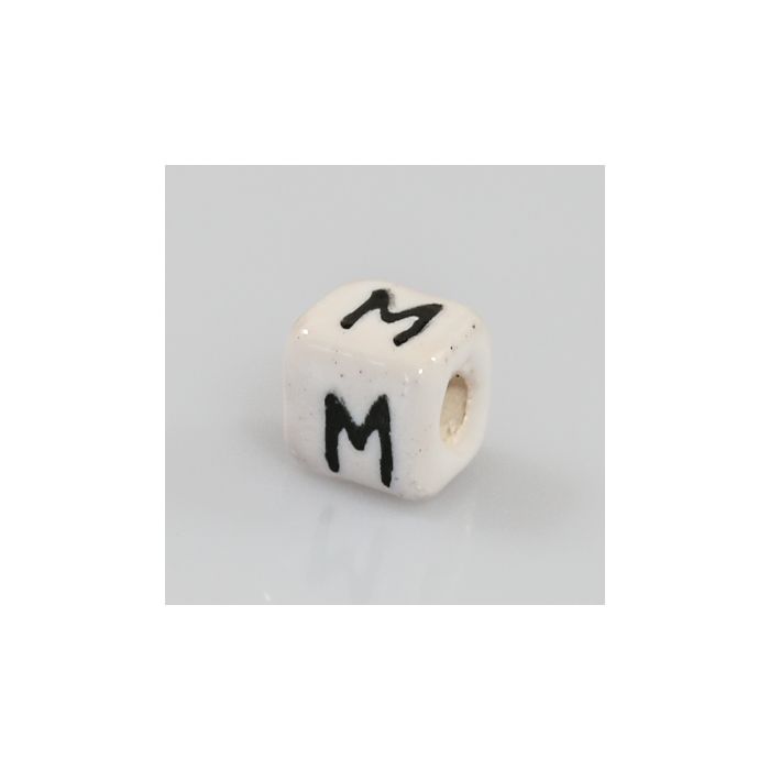 Keramikbuchstabe Würfel M 6x6 mm Lochgröße 2,5 mm 25St 4978-M 4016490355182  