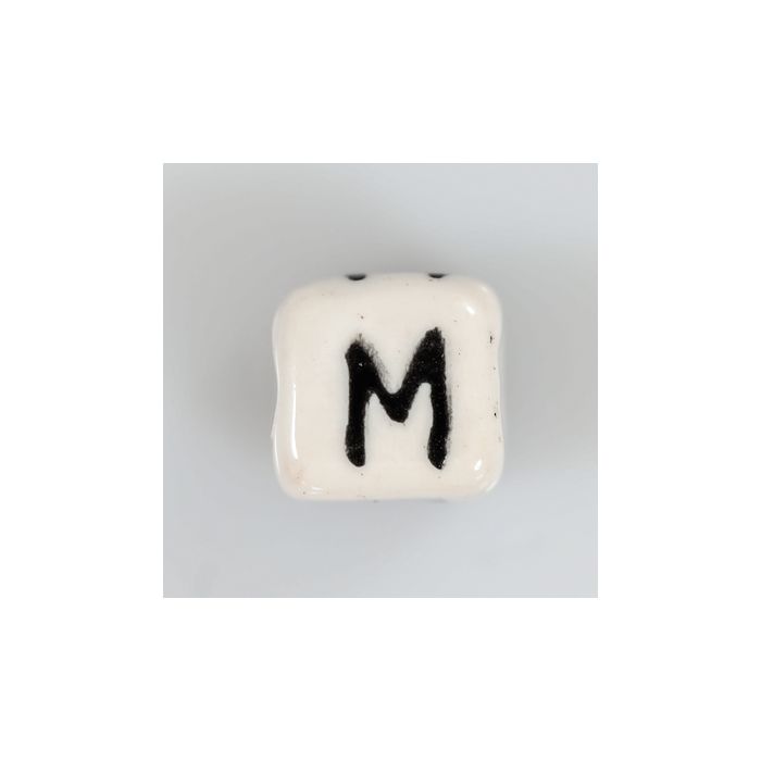 Keramikbuchstabe Würfel M 6x6 mm Lochgröße 2,5 mm 25St 4978-M 4016490355182  