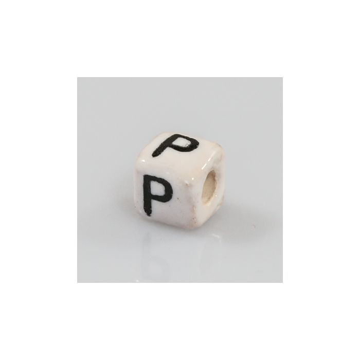 Keramikbuchstabe Würfel P 6x6 mm Lochgröße 2,5 mm 25St 4978-P 4016490355816  
