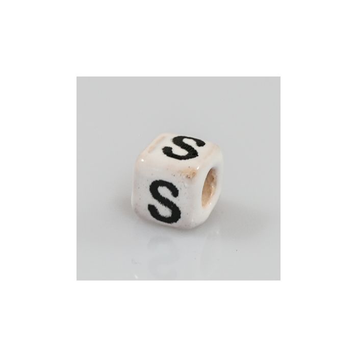 Keramikbuchstabe Würfel S 6x6 mm Lochgröße 2,5 mm 25St 4978-S 4016490355847  