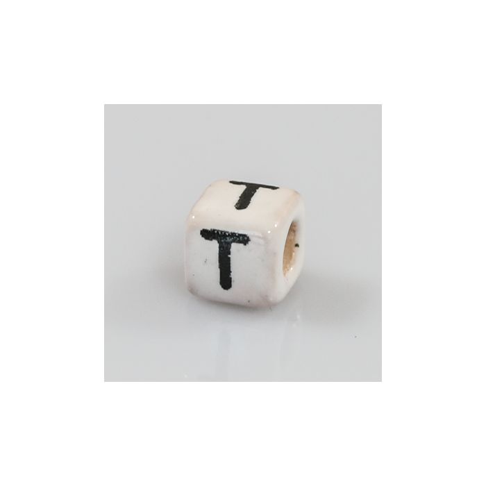 Keramikbuchstabe Würfel T 6x6 mm Lochgröße 2,5 mm 25St 4978-T 4016490355854  