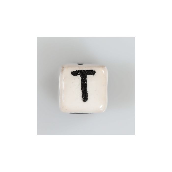 Keramikbuchstabe Würfel T 6x6 mm Lochgröße 2,5 mm 25St 4978-T 4016490355854  