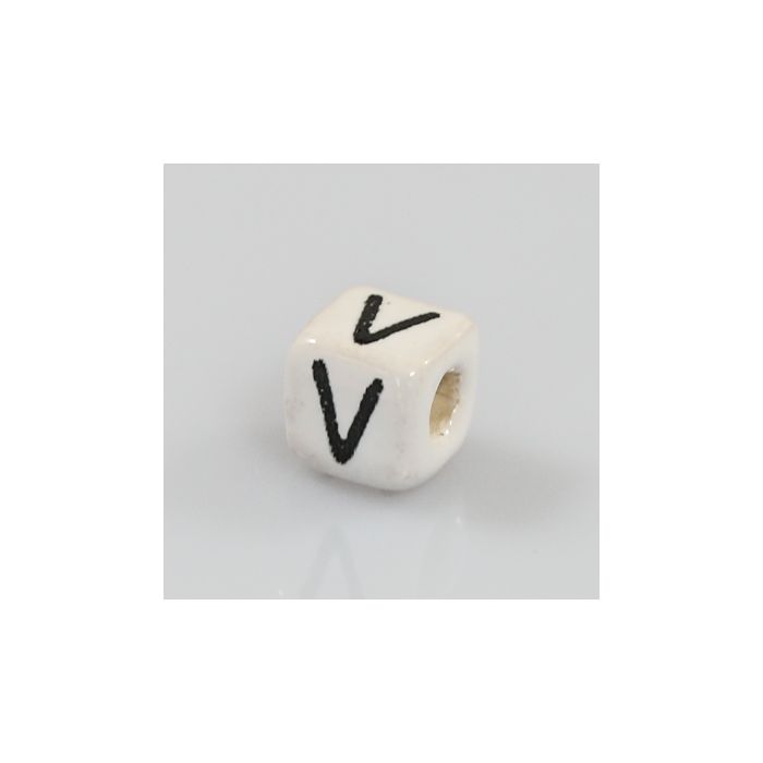 Keramikbuchstabe Würfel V 6x6 mm Lochgröße 2,5 mm 25St 4978-V 4016490355878  