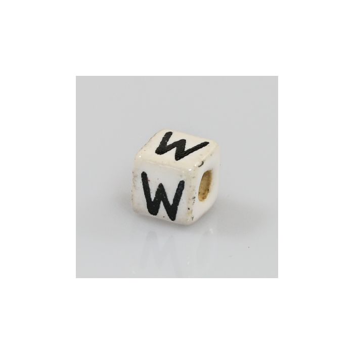 Keramikbuchstabe Würfel W 6x6 mm Lochgröße 2,5 mm 25St 4978-W 4016490355885  