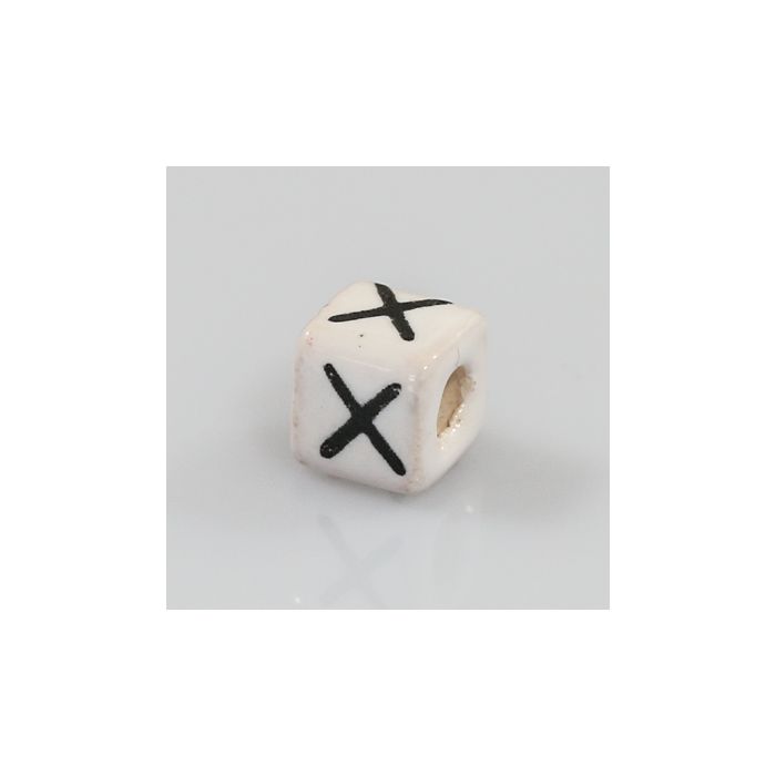 Keramikbuchstabe Würfel X 6x6 mm Lochgröße 2,5 mm 25St 4978-X 4016490355892  