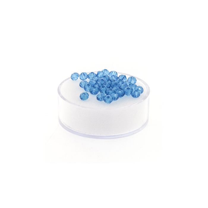 Glasschliffperle Briolette aqua 4 mm Lochgröße 1 mm, Bild 1 von 3