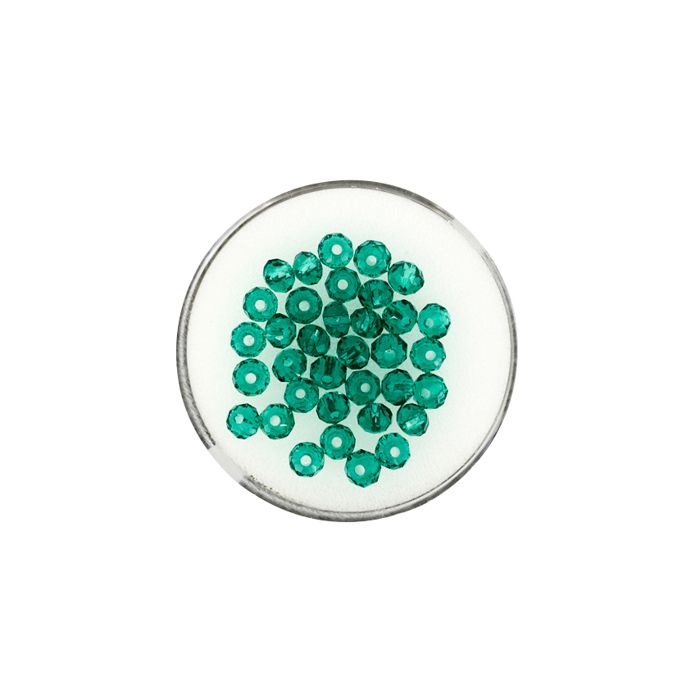 Glasschliffperle Briolette emerald 4 mm Lochgröße 1 mm, Bild 1 von 2