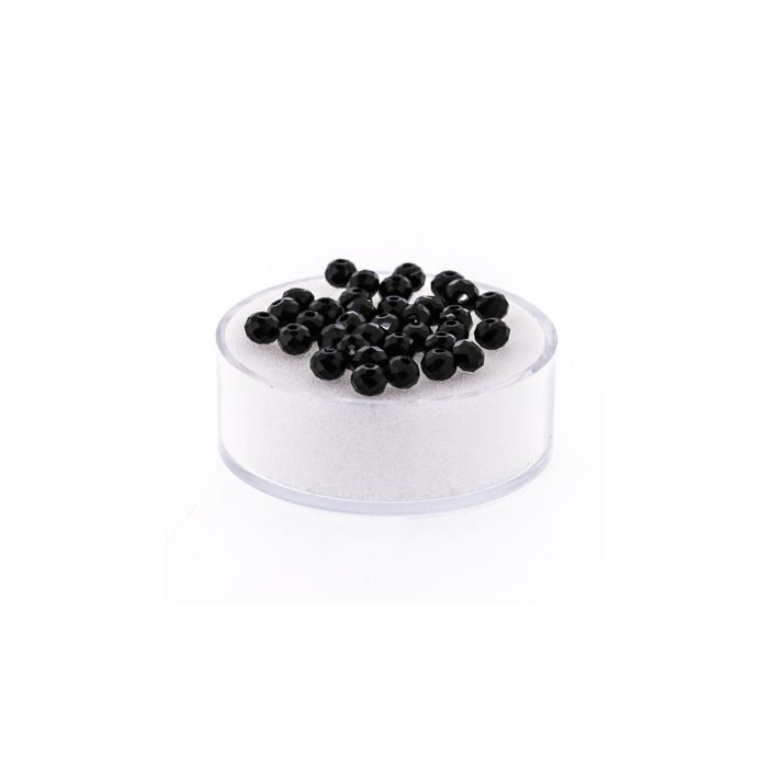 Glasschliffperle Briolette schwarz 4 mm Lochgröße 1 mm 35 St 5073-04294 4016490580355  